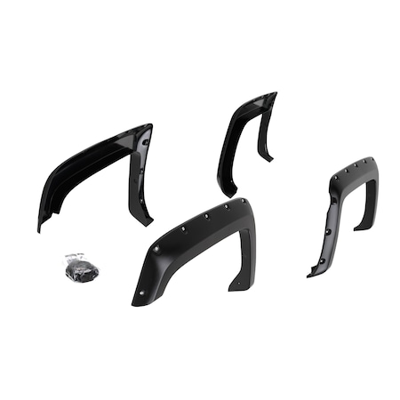 Trailfx FENDER FLARES Bolt On Style 2 Inch Tire Coverage Textured Black ABS Plastic Set of 4 PFFC3002T